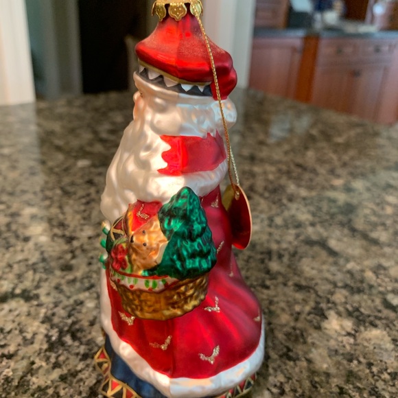 Handblown Handpainted Glass Santa Claus Father Christmas Ornament Decoration - Picture 2 of 5